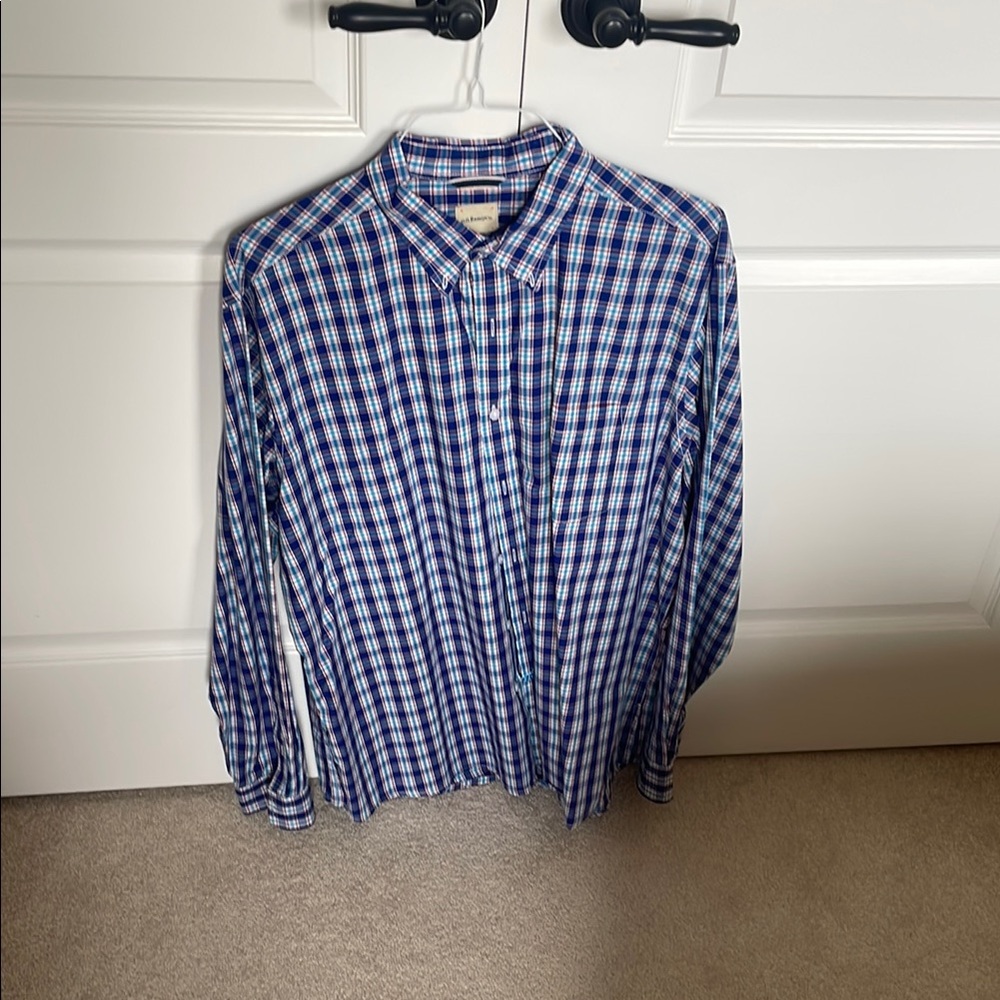 Blue and White Checkered Men's Shirt